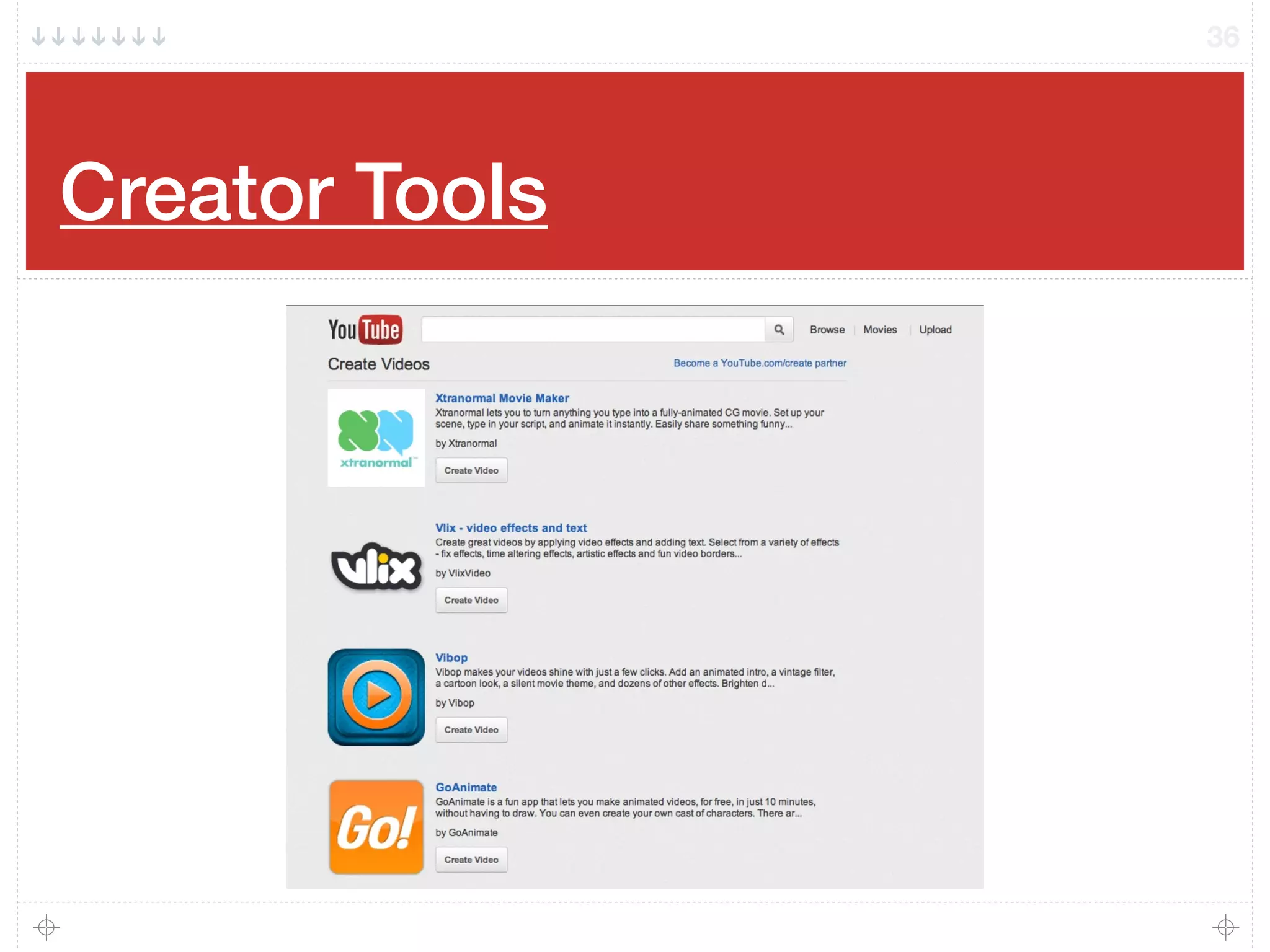 Creator Tools
36
 