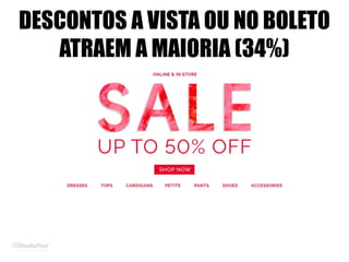 DESCONTOS A VISTA OU NO BOLETO
ATRAEM A MAIORIA (34%)
 