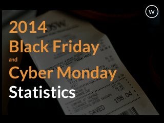 2014
Black Friday
and
Cyber Monday
Statistics
w
 