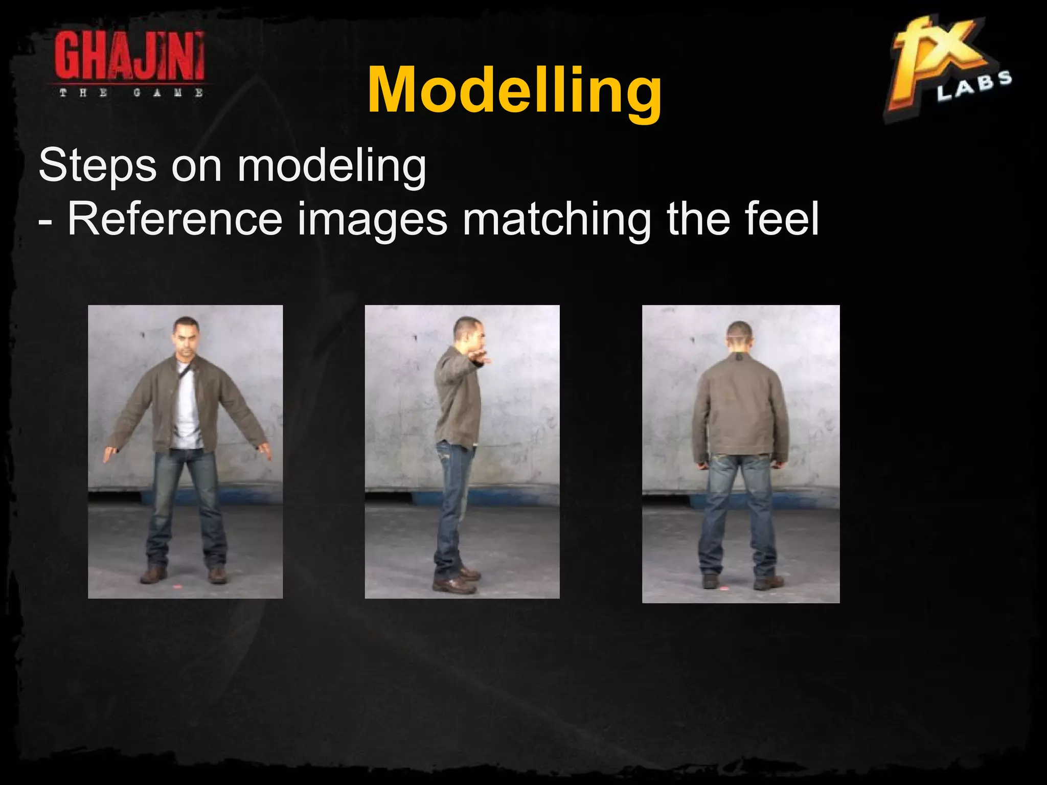 Modelling
Steps on modeling
- Reference images matching the feel
 