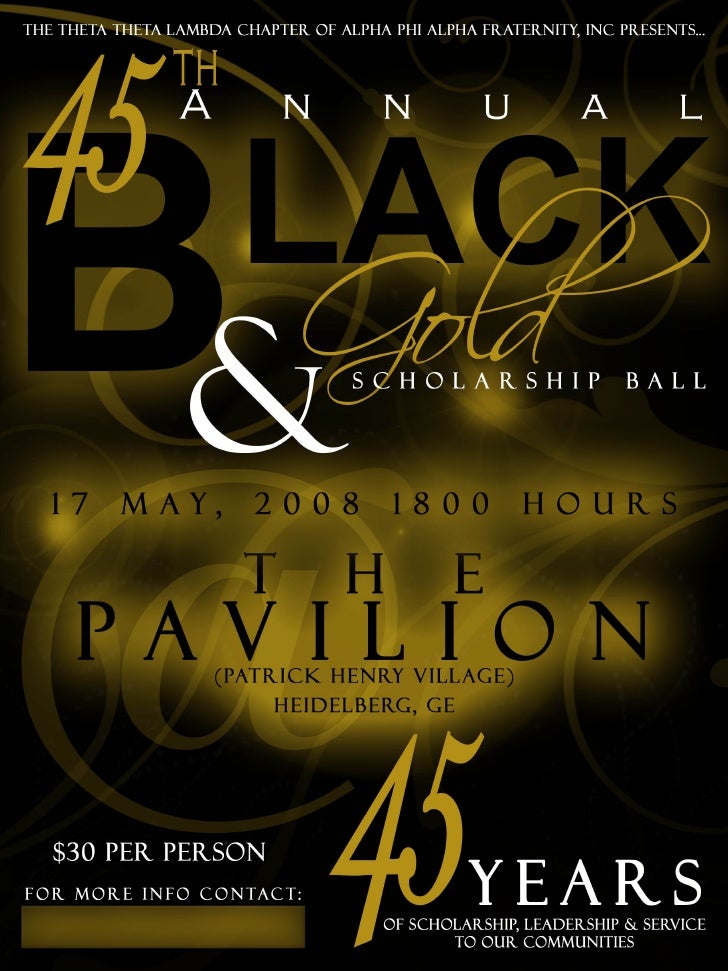 black gold banquet flyer