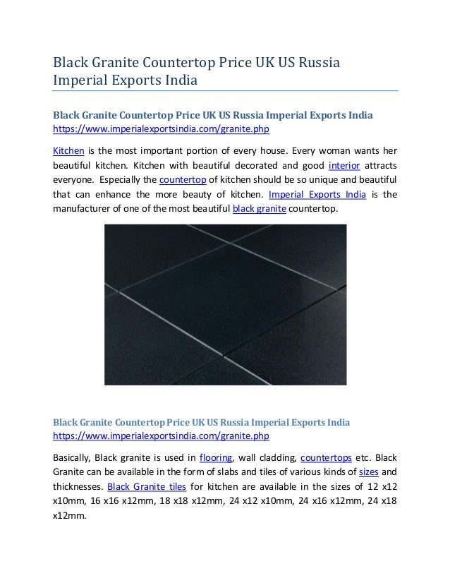 Black Granite Countertop Price Uk Us Russia Imperial Exports India