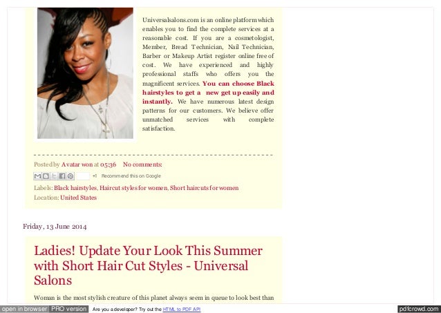 Black Hairstyles And Short Hair Cut Style For Women