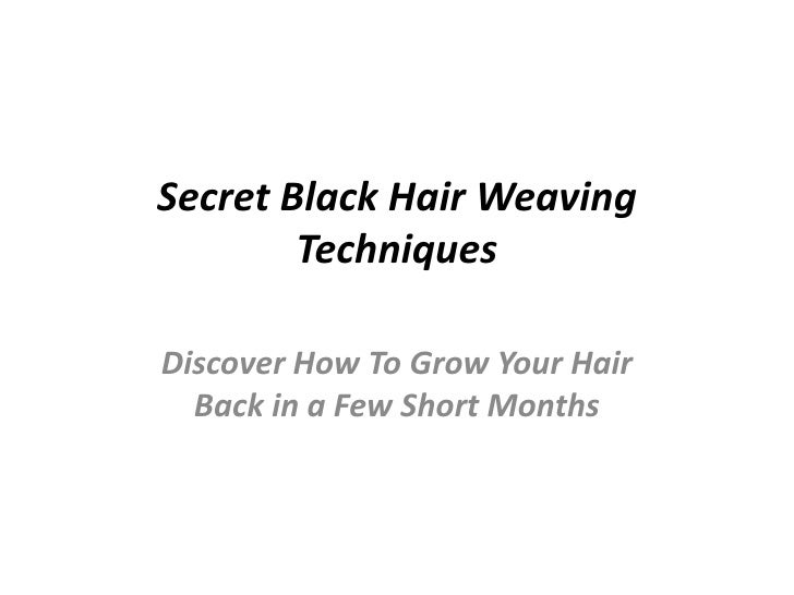 Black Hair Weaving Technique