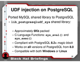 Advanced SQL injection to operating system full control (slides)