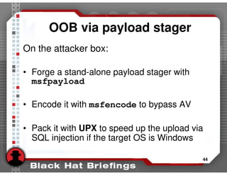 Advanced SQL injection to operating system full control (slides)