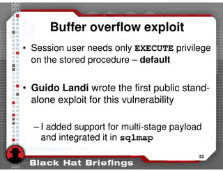 Advanced SQL injection to operating system full control (slides)