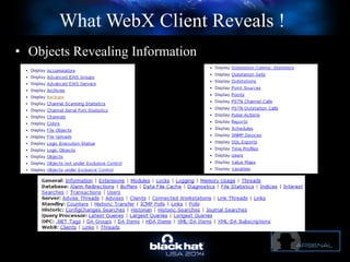 What WebX Client Reveals !
• Objects Revealing Information
 