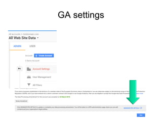 GA settings
 