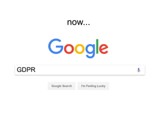 now...
GDPR
 