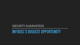 SECURITY GUARANTEE
DETAILS
▸ Program Launched: July 2016.
▸ Setting up their guarantee with the
underwriter took 3 months....