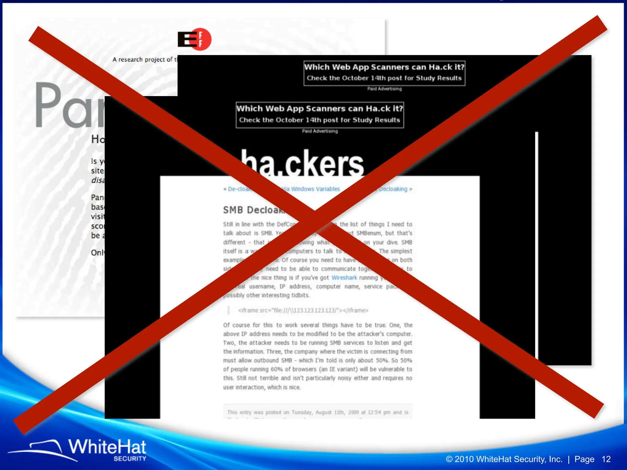 © 2010 WhiteHat Security, Inc. | Page 12
 