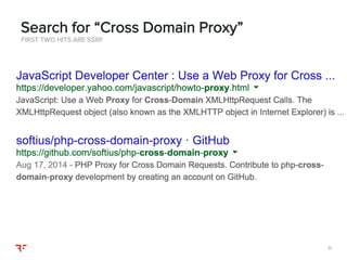 3131
FIRST TWO HITS ARE SSRF
Search for “Cross Domain Proxy”
 
