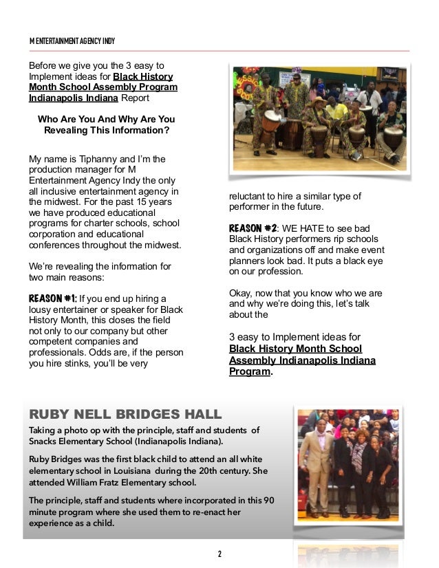 black history month school assembly program indianapolis indiana guide black history report