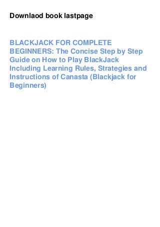 Ebook Pdf Blackjack For Complete Beginners The Concise Step By S Ebook Pdf Blackjack For Complete Beginners The Concise Step By S