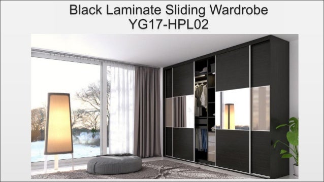 Black Laminate Sliding Wardrobe Yg17 Hpl02