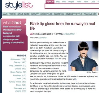 Black Gloss: Stylelist.com