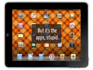 But it’s the
apps, stupid.
 