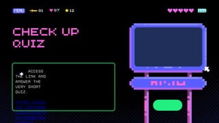 Access
the link and
answer the
very short
quiz.
https://quiz
izz.com/embe
d/quiz/63d70
a71790bb7001 Agenda Page
 