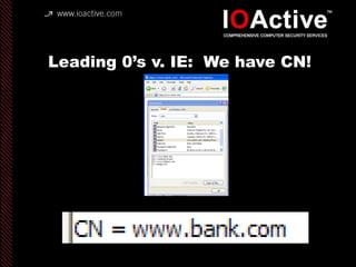 Leading 0’s v. IE: We have CN!
 