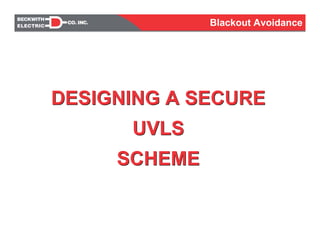 Blackout Avoidance
DESIGNING A SECURE
UVLS
SCHEME
DESIGNING A SECURE
UVLS
SCHEME
 