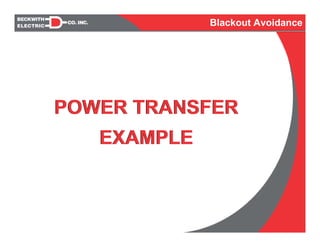 POWER TRANSFER
EXAMPLE
POWER TRANSFER
EXAMPLE
Blackout Avoidance
 