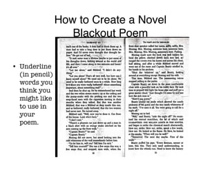 Novel Blackout Poems
