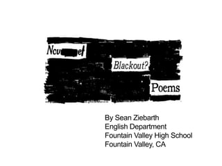 By Sean Ziebarth
English Department
Mountain Valley High School
Mountain Valley, CA
 