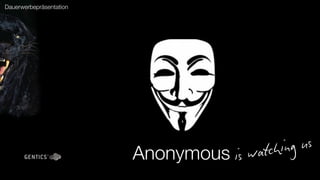 Dauerwerbepräsentation




                                            hing us
                         Anonymous is w atc
 