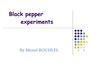 Black pepper  experiments By Menel BOUHLEL 