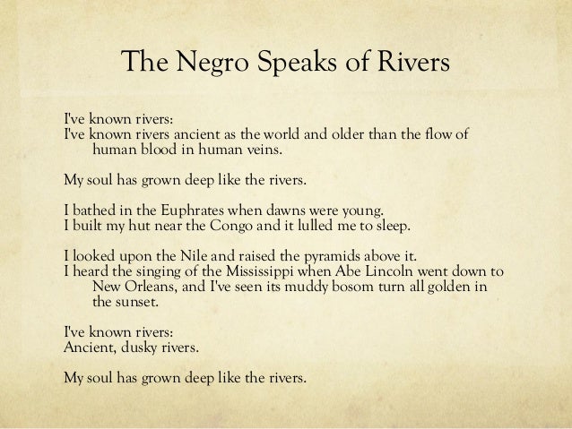 The Negro Speaks Of Rivers
