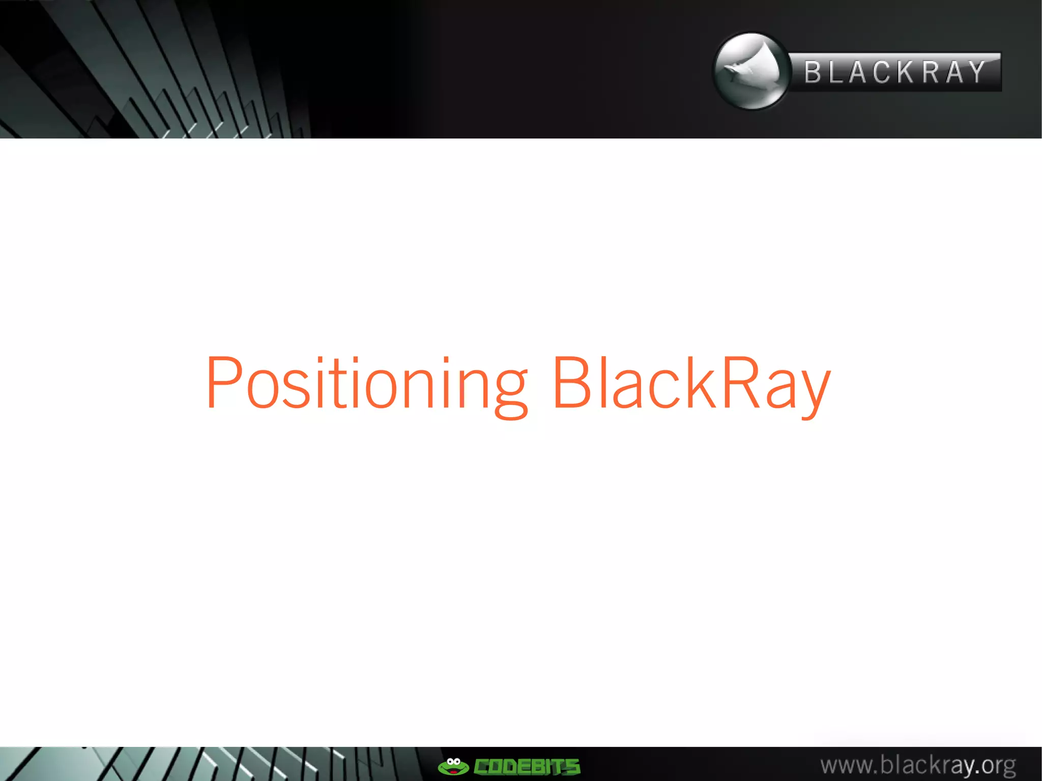 Positioning BlackRay
 