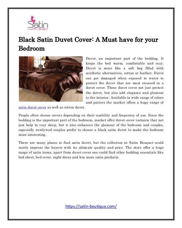 Black Satin Duvet Cover A Must Have For Your Bedroom