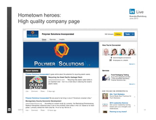©2013 LinkedIn Corporation. All Rights Reserved.
Hometown heroes:
High quality company page
14
 