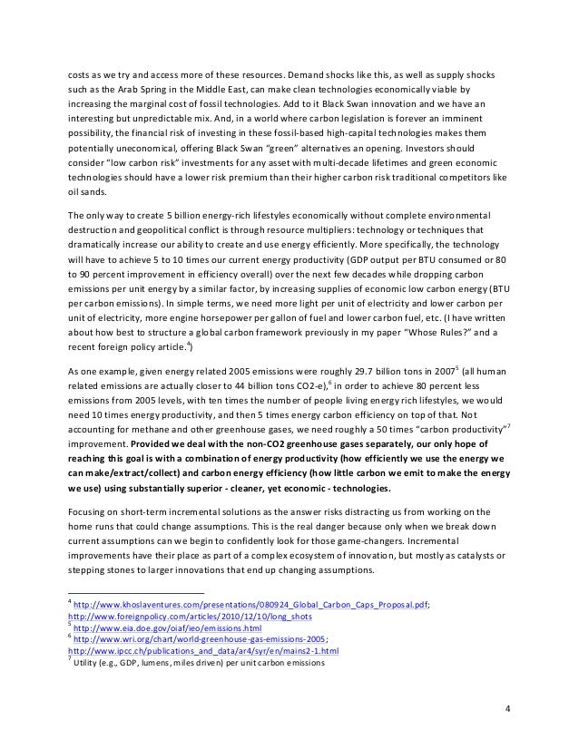 Black swans thesis of energy transformation picture