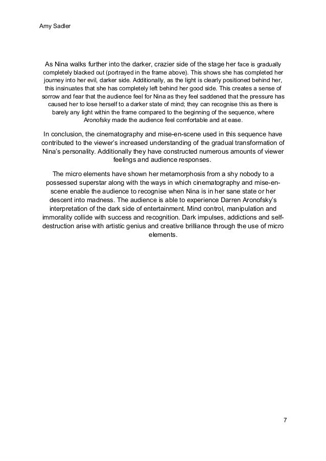 black swan film analysis It is an analysis of perfection through the film the black swan in the film the main character, nina, is an obsessed ballerina who at the end destroyed her own life analysis black swan 2789 words | 12 pages. black swan film analysis It is an analysis of perfection through the film the black swan in the film the main character, nina, is an obsessed ballerina who at the end destroyed her own life analysis black swan 2789 words | 12 pages.