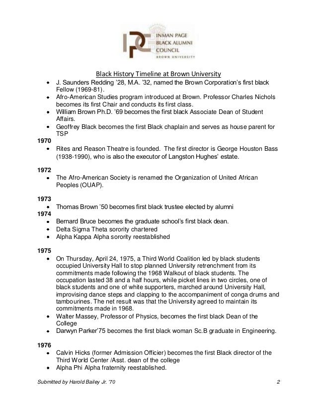black history timeline at brown university 12 23 13 submision brown university cover letter