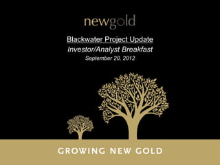 Blackwater Project Update
Investor/Analyst Breakfast
     September 20, 2012
 