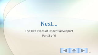 Next…
The Two Types of Evidential Support
Part 3 of 6
25
 
