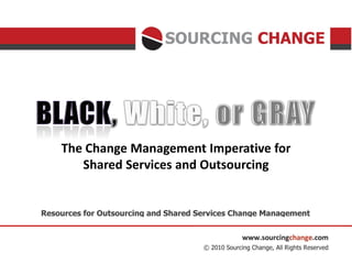 The Change Management Imperative for
   Shared Services and Outsourcing
 