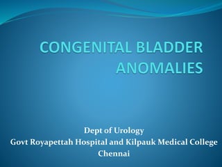 Dept of Urology
Govt Royapettah Hospital and Kilpauk Medical College
Chennai
 