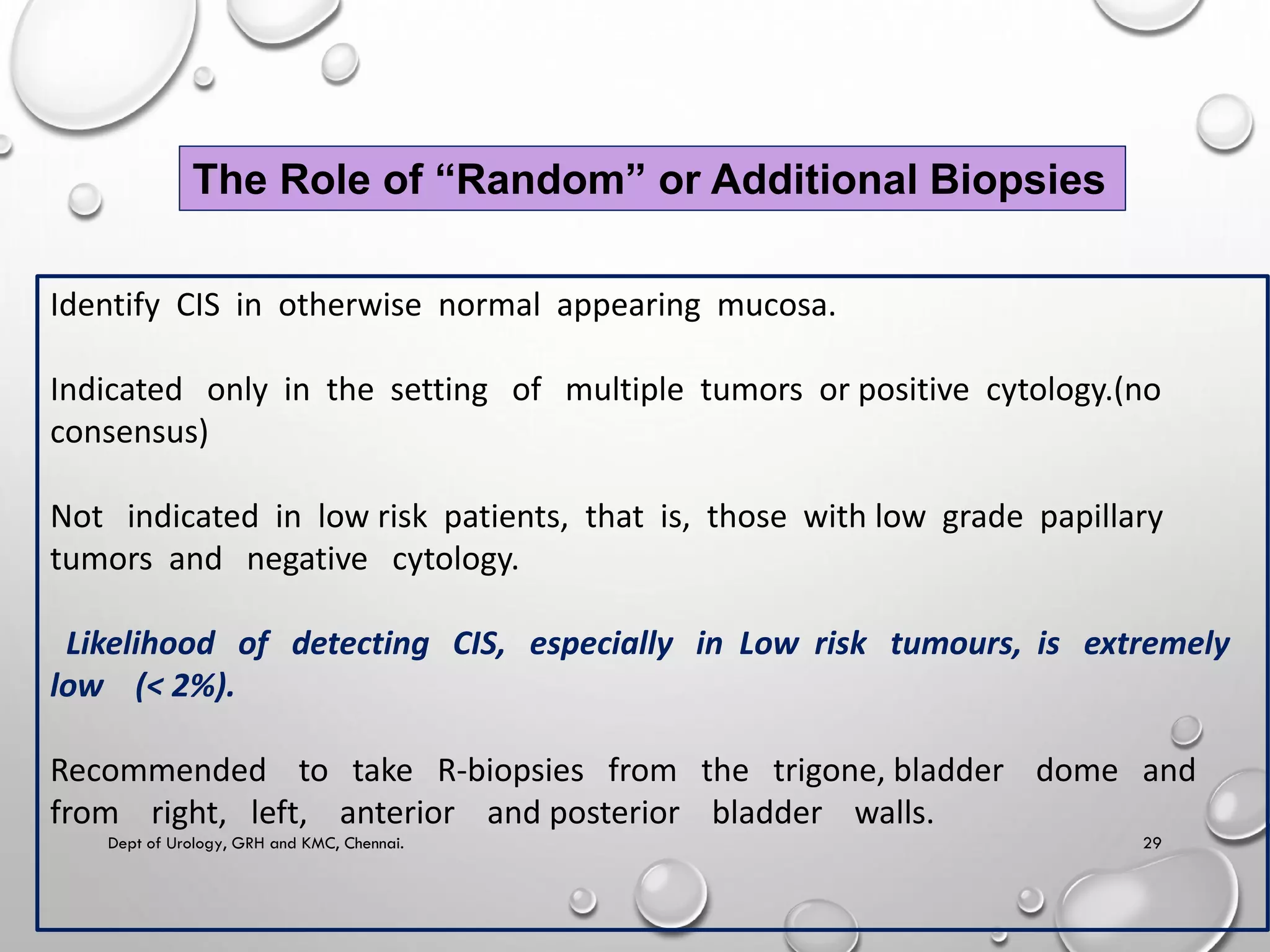Non muscle invasive bladder carcinoma - management | PDF