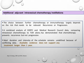 Non muscle invasive bladder carcinoma - management | PDF