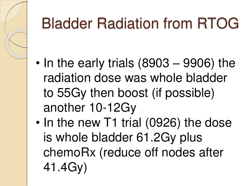 Radiation for the Treatment of Bladder Cancer