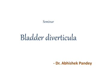 Seminar
Bladder diverticula
- Dr. Abhishek Pandey
 