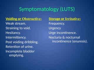Luts Boo BLADDER OUTFLOW OBSTRUCTI0N and management | PPTX