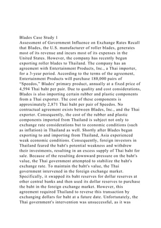 Blades Case Study 1Assessment of Government Influence on Excha.docx