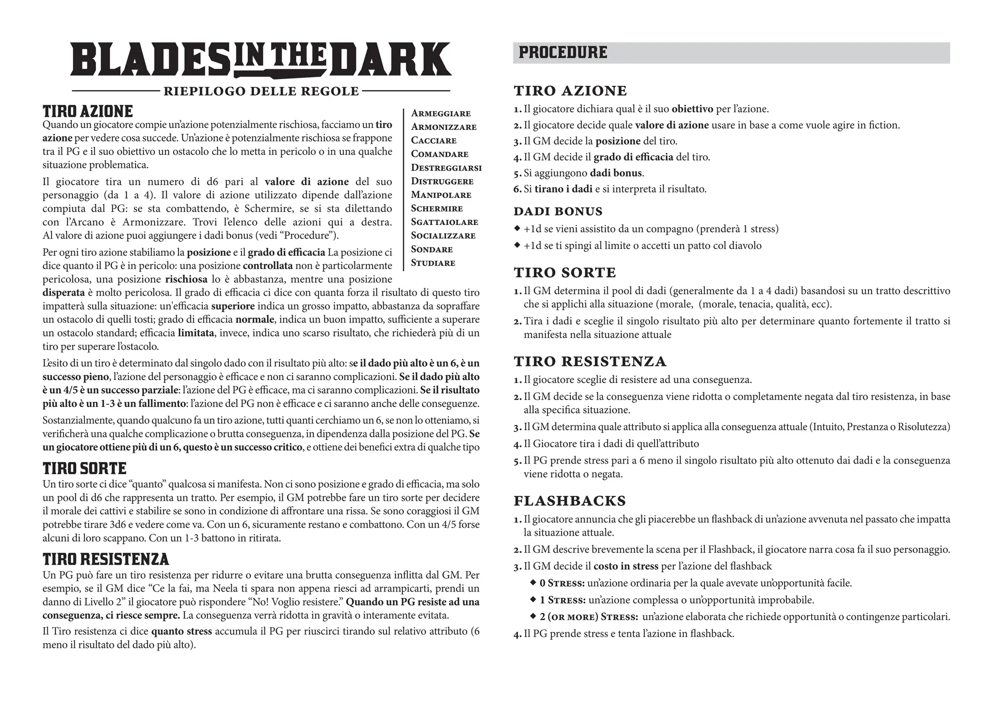 Blades in the dark regolamento - kit giocatore | PDF, image size:2048x1448