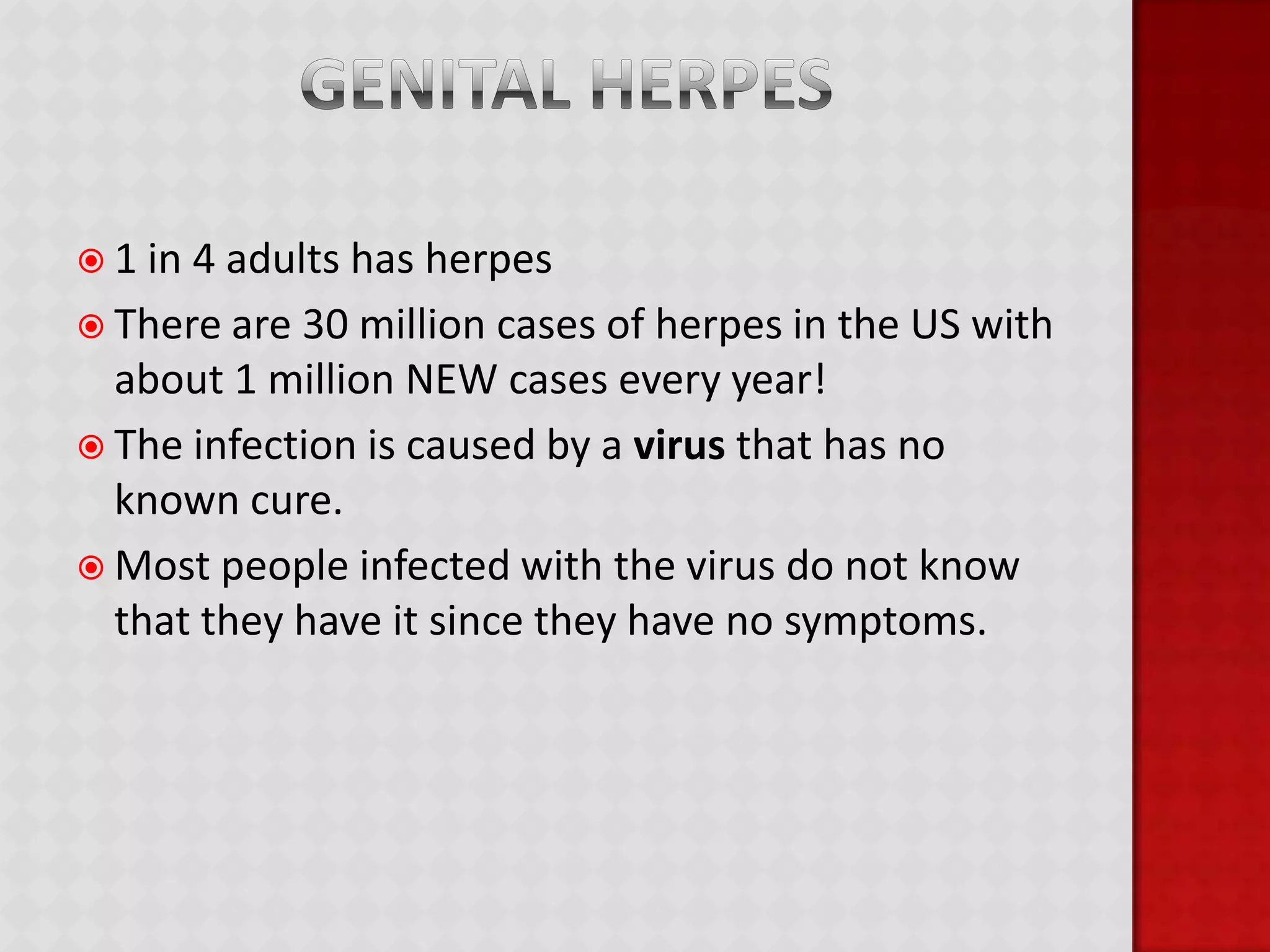 ChlamydiaSymptomsFemale:Abnormal discharge (may have an odor)Painful periods or bleeding between periodsPain while urinating or having sexAbdominal pain or feverItching in or around vagina