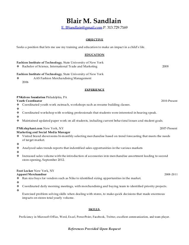 Blair Entry Level Resume 1